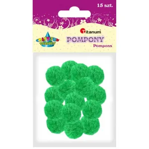 Pompony kreatywne Titanum 1.8cm Zielone, 15szt